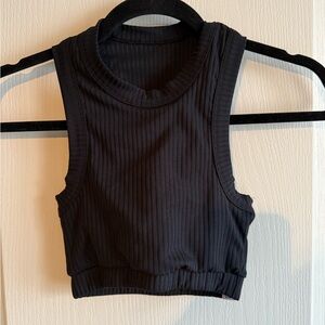Five Dancewear Black Ribbed Halter Tank Top